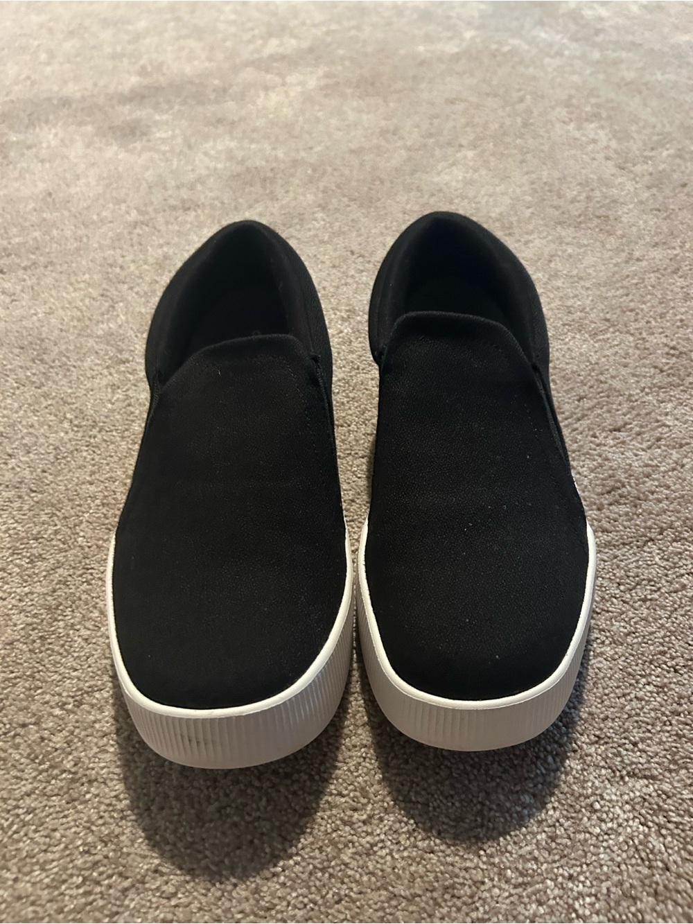 New Black Slip-On Canvas Sneakers for Women Size 9
